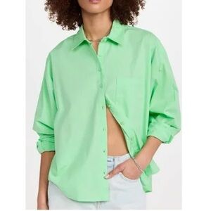 Pistols Sloane Button Down Short Vibrant Green Sz XL